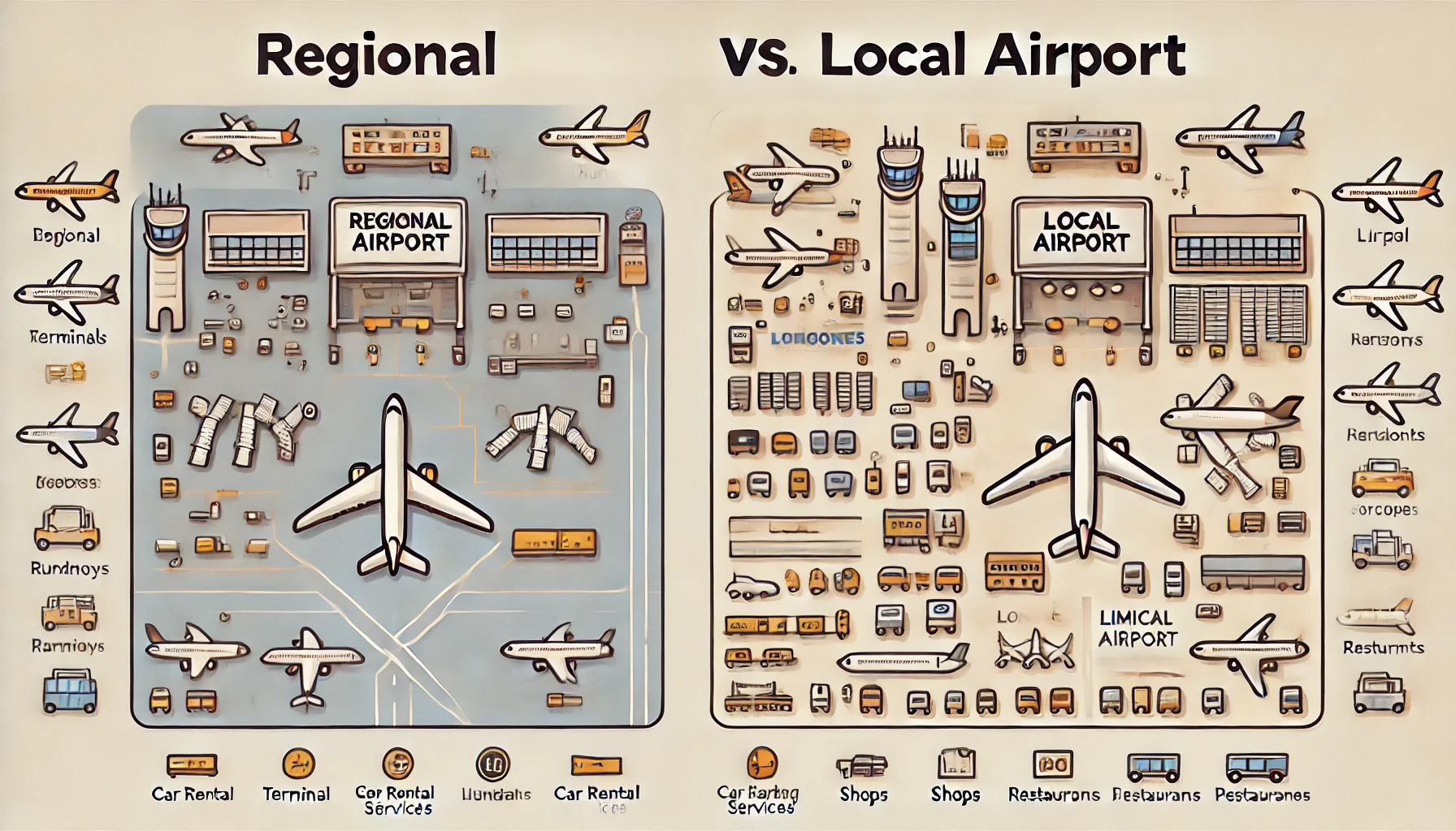 regional vs local airports